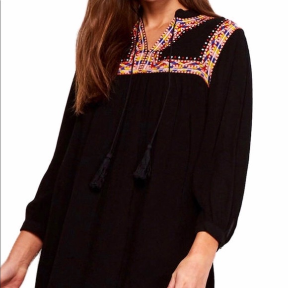 Black Embroidered Dress - Picture 1 of 3